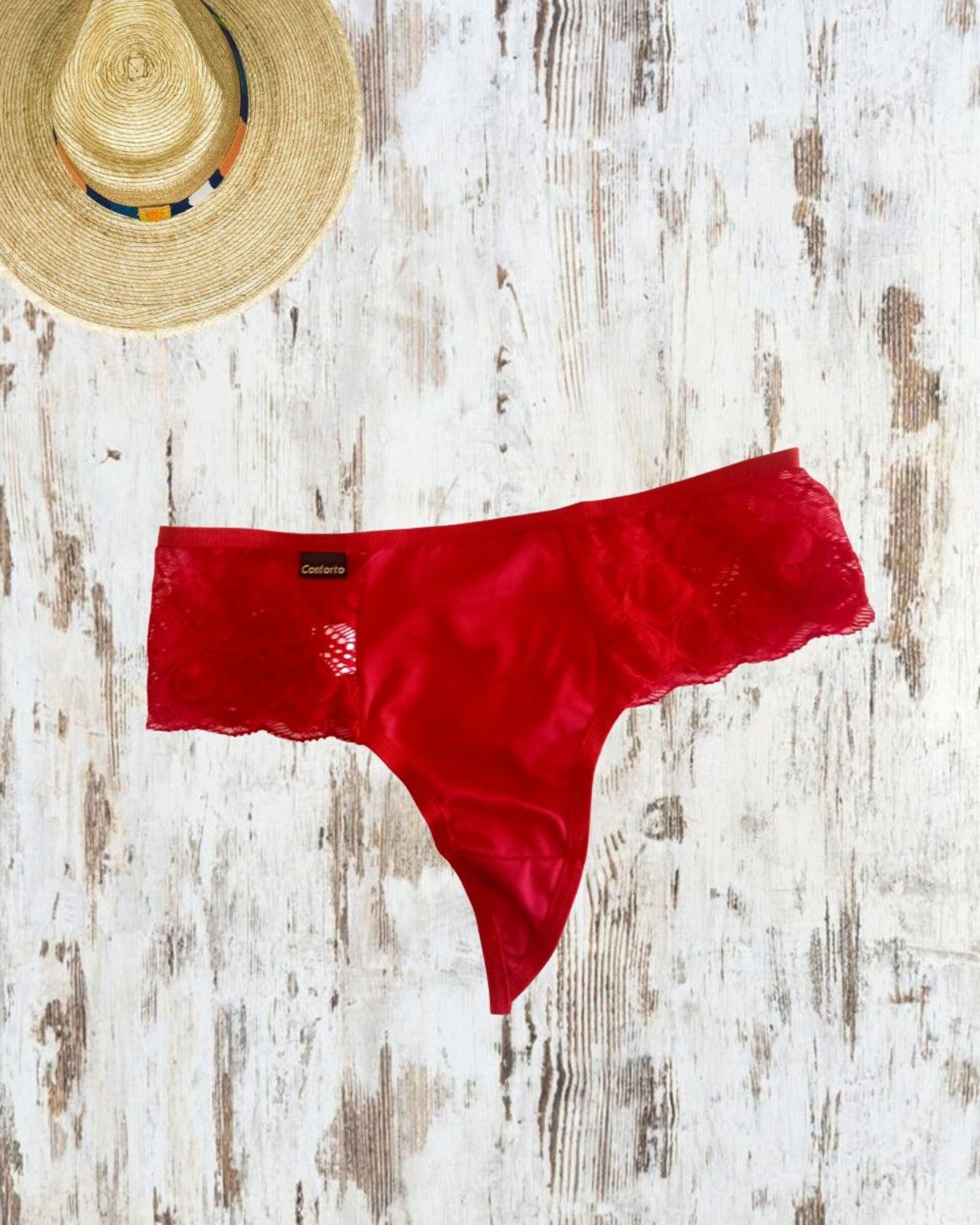 Tanga Brasileña Roja con lazos - 15