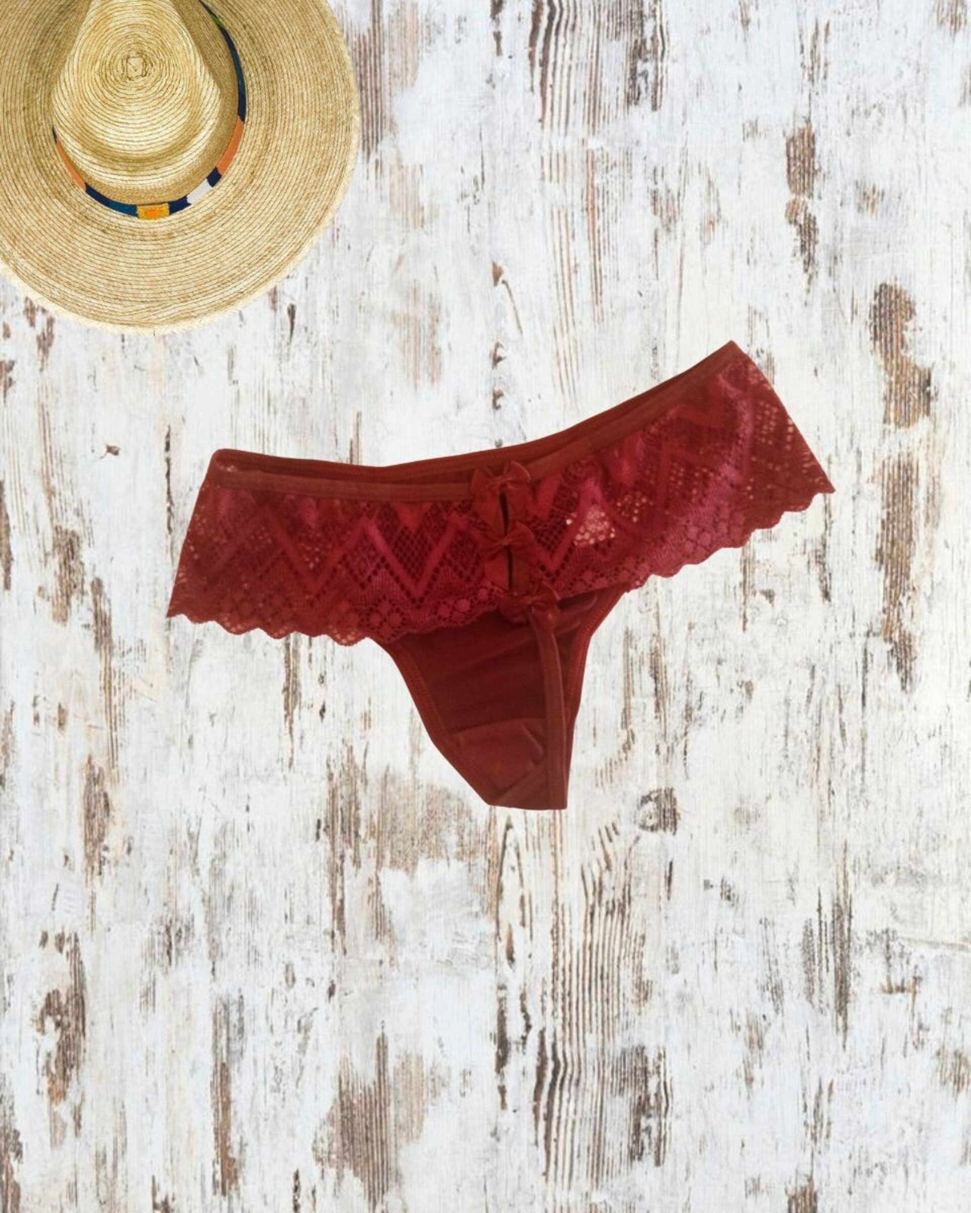 Tanga Brasileña Roja con lazos - 14